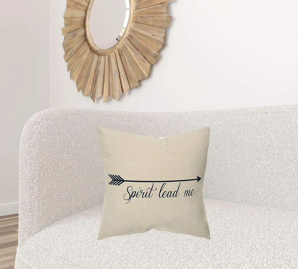 Hivvago Black Taupe Canvas Spirit Lead Throw Pillow 1