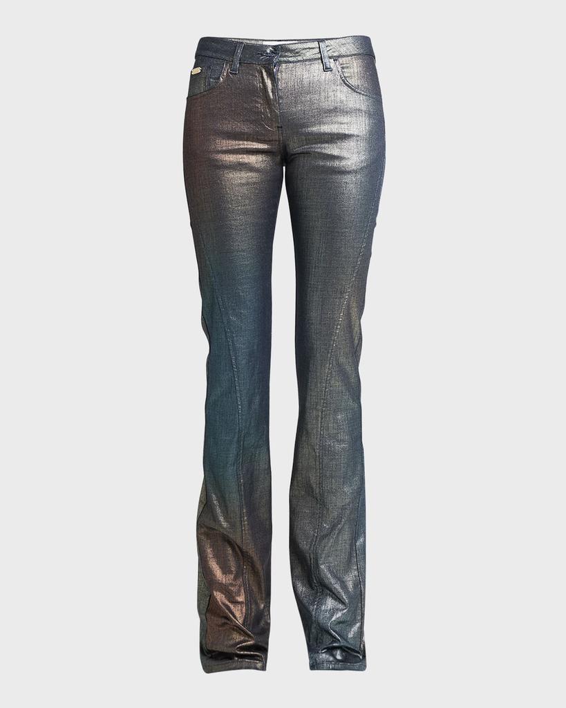 Alberta Ferretti Denim Effect Bootcut Trousers