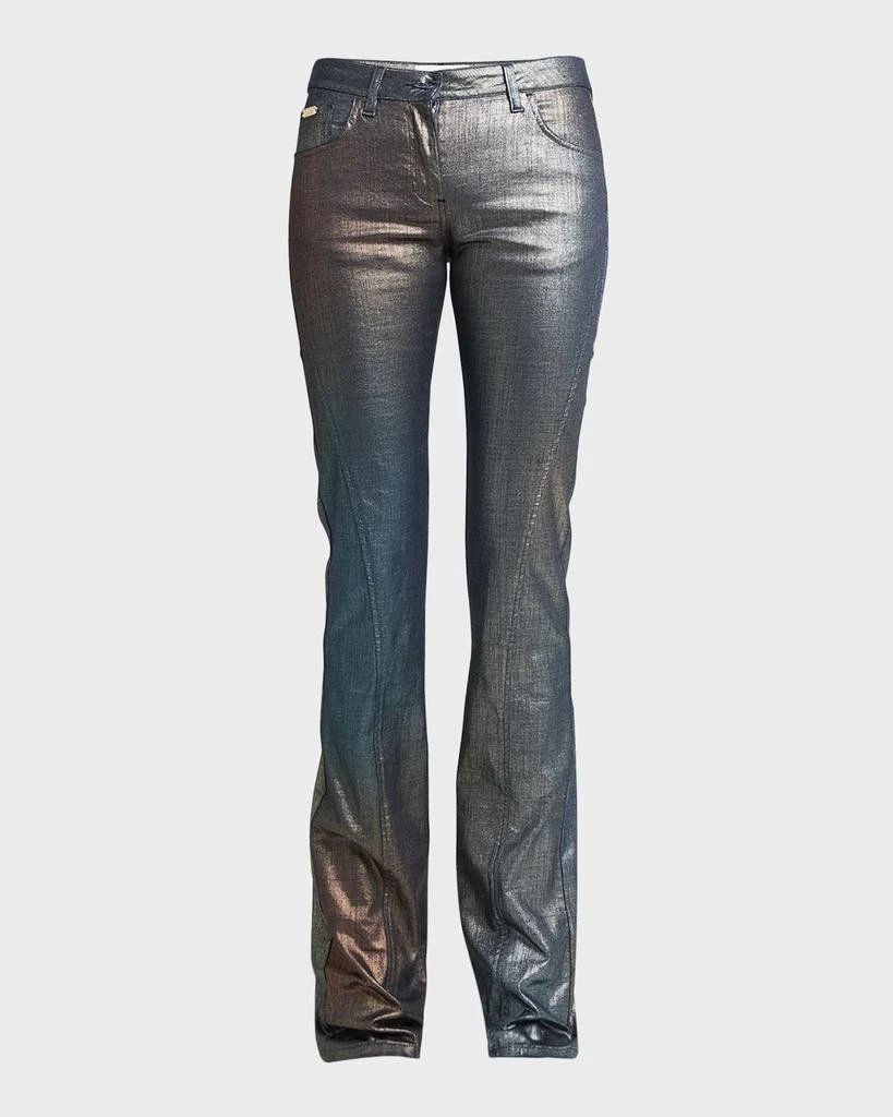 Alberta Ferretti Denim Effect Bootcut Trousers 2