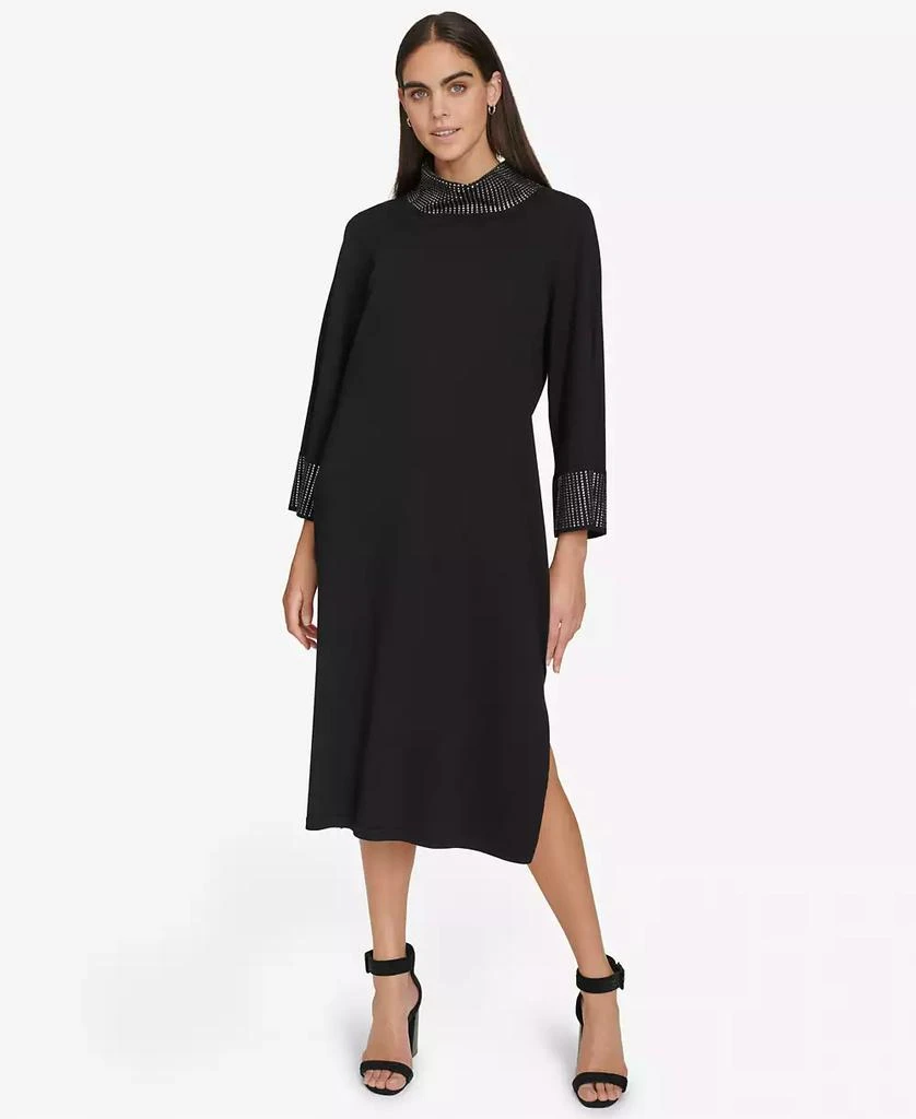 Calvin Klein Women's Mock-Neck Embellished Sheath Dress 1