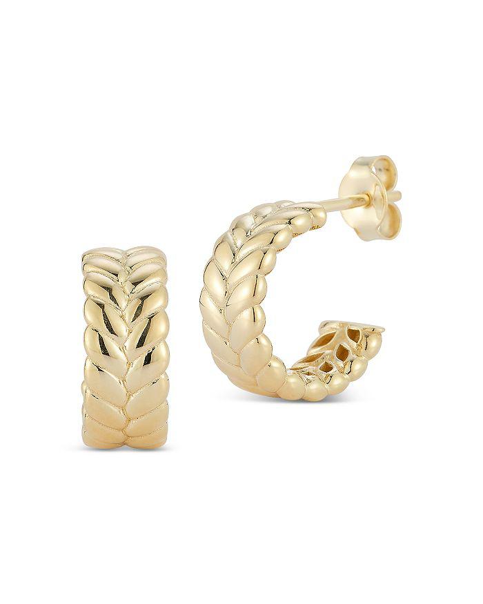 Bloomingdale's Puffed Huggie Hoop Earrings in 14K Yellow Gold