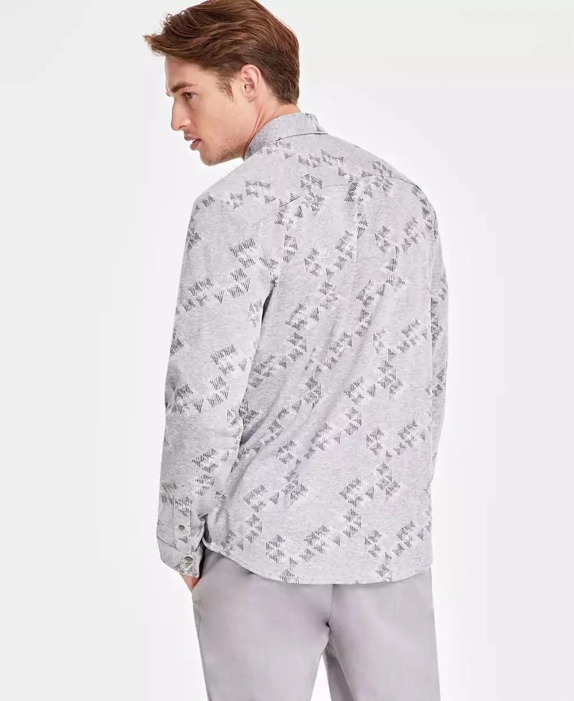 Alfani Men's Jacquard Knit Button-Down Long-Sleeve Shirt, Created for Macy's 2