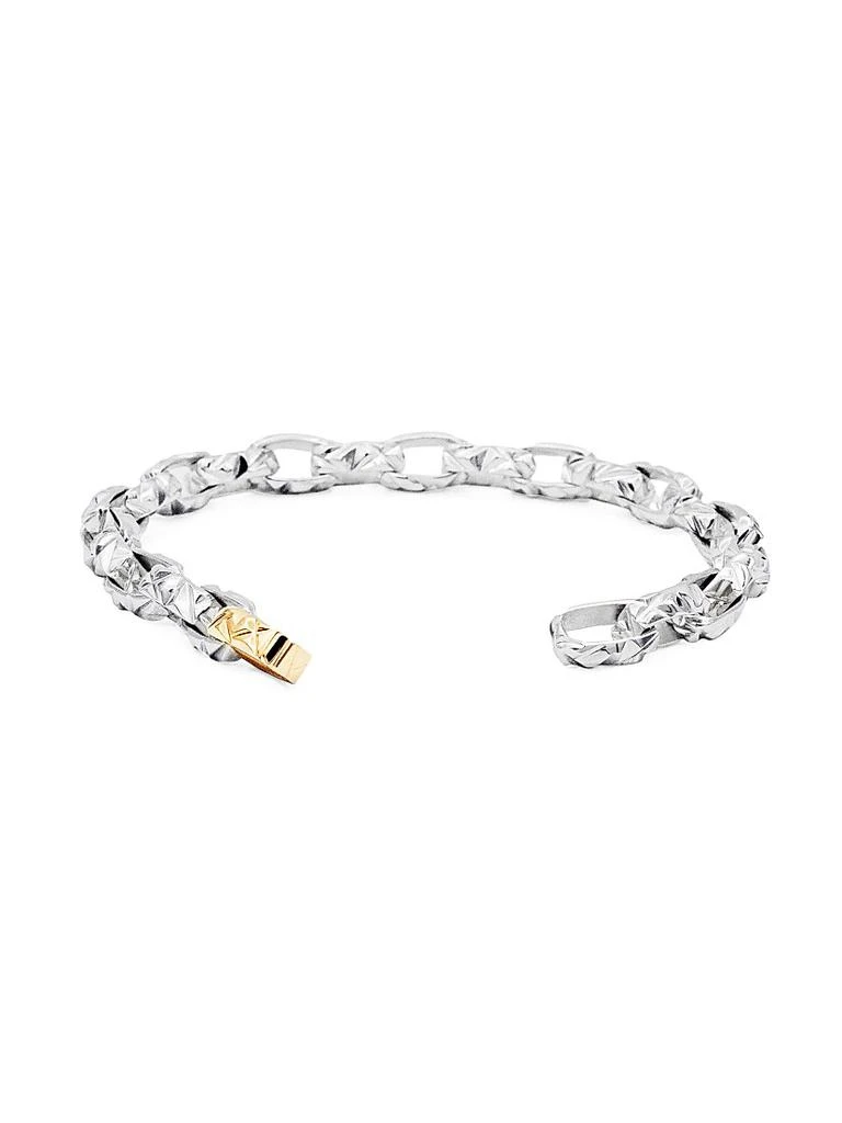 Bernard James Unisex Mirror Macro Sterling Silver Gold-Accented Link Bracelet 2