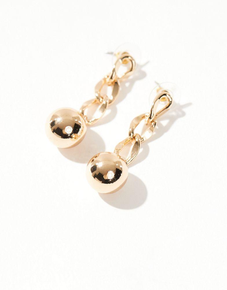 8 Other Reasons 8 Other Reasons chain drop ball earrings in gold plated