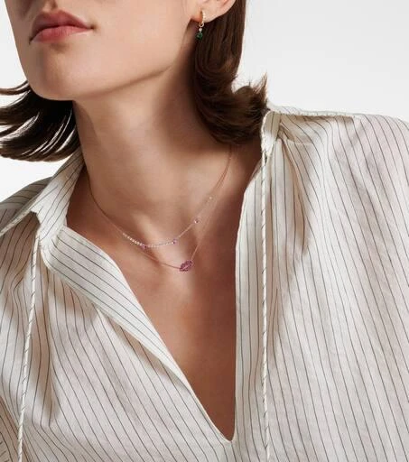 Roxanne First Scarlett Kiss 14kt rose gold necklace with pink sapphires 3