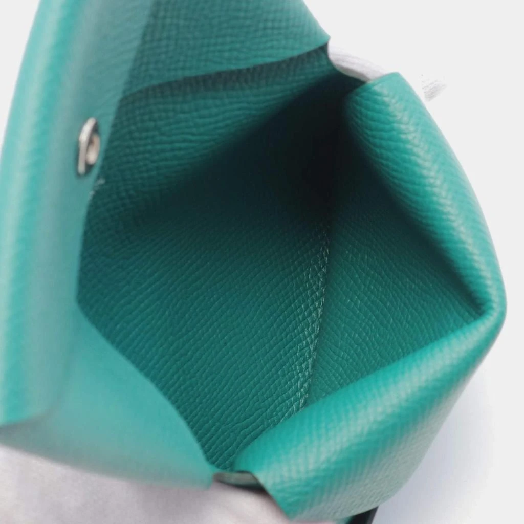 Hermes Hermes Green Leather Calvi Duo Wallet 4