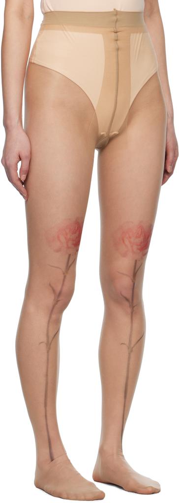 Simone Rocha Beige Sheer Carnation Tights