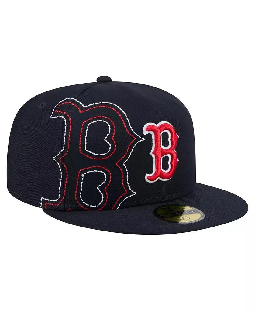 New Era Men's Navy Boston Red Sox Yarn Stitch 59FIFTY Fitted Hat 1