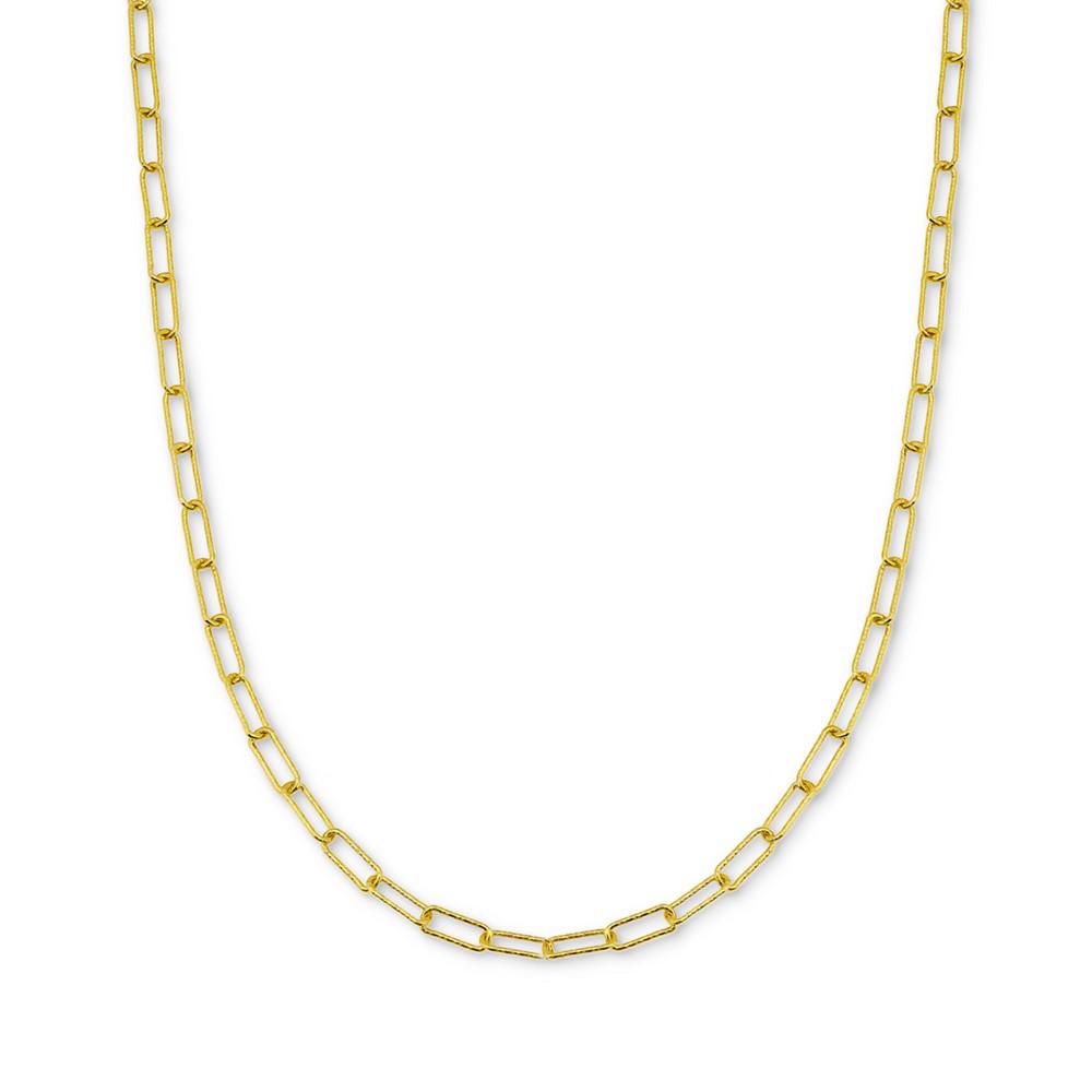 Giani Bernini Diamond-Cut Paperclip Chain 18" Collar Necklace in Sterling Silver or 18k Gold-plated Sterling Silver; Created for Macy's