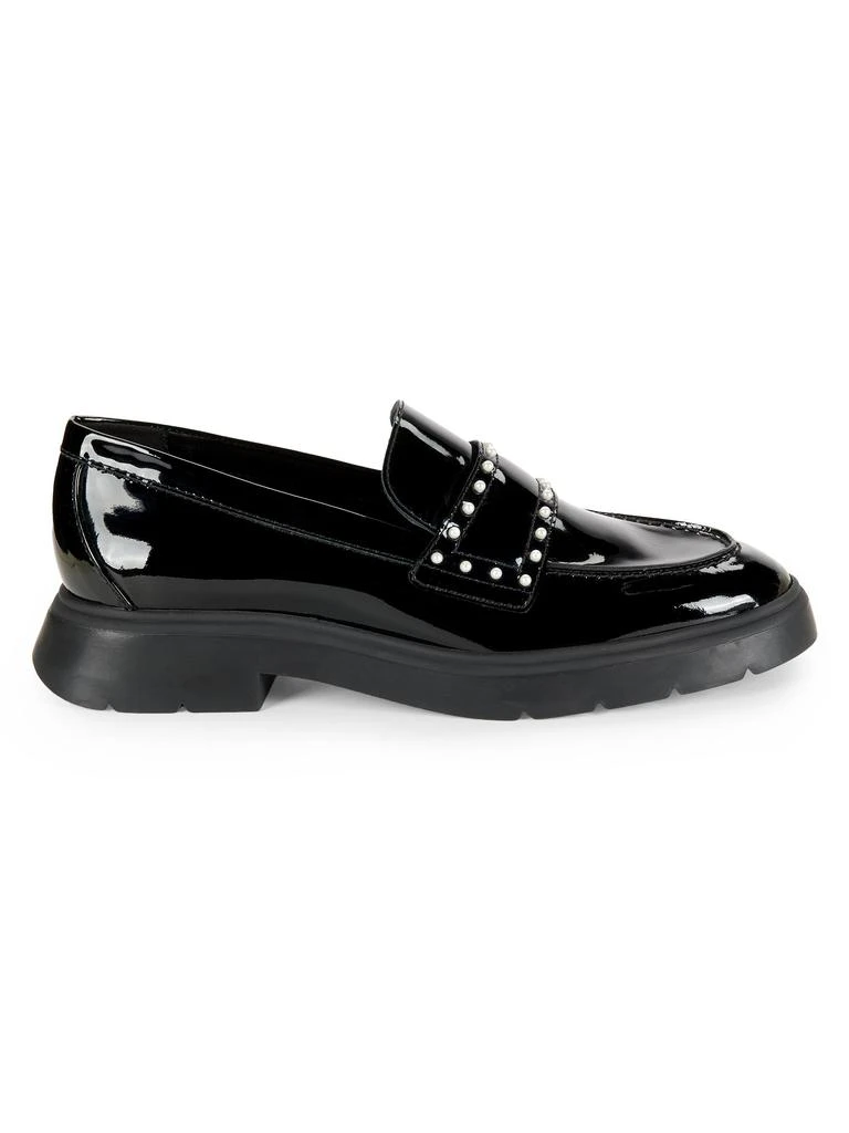 Stuart Weitzman Darcy Simulated Pearl Leather Penny Loafers