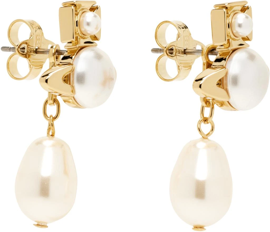 Vivienne Westwood Gold & White Inass Earrings 2