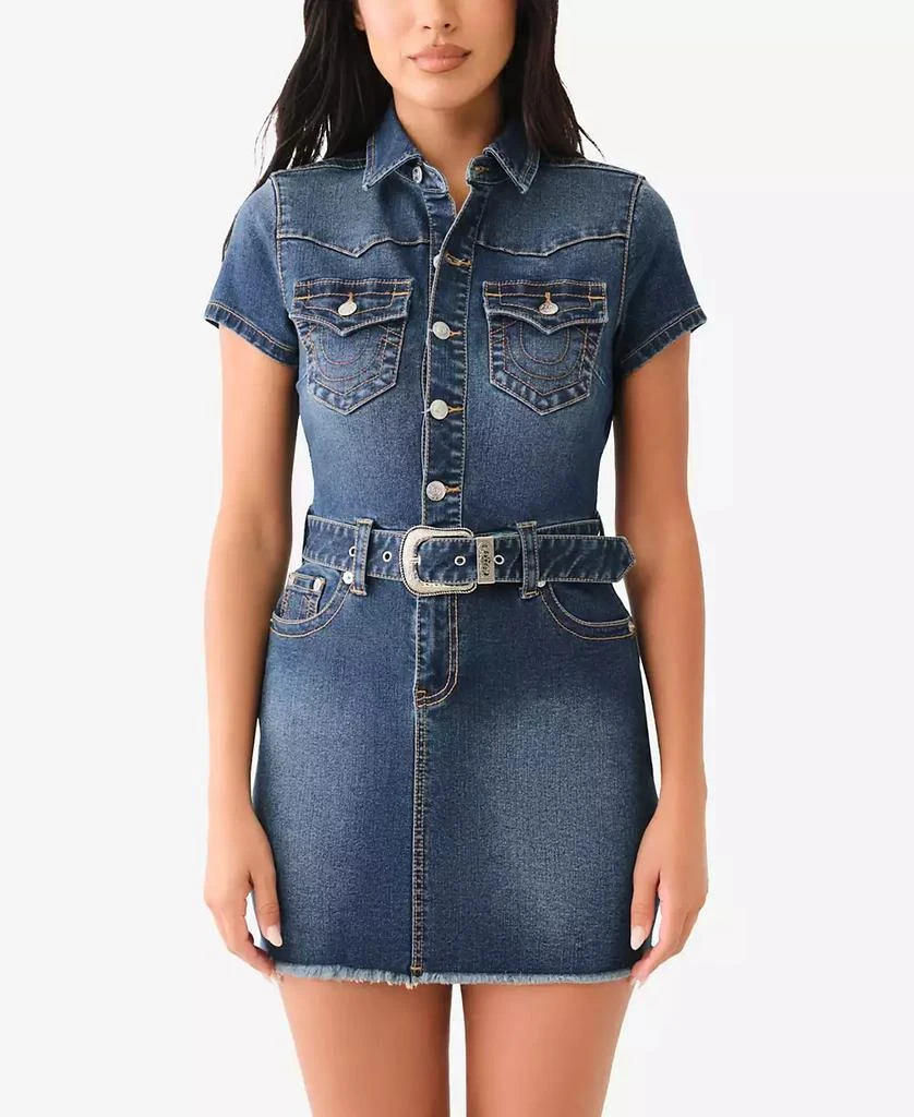 True Religion Women's Western Belted Denim Dress 1