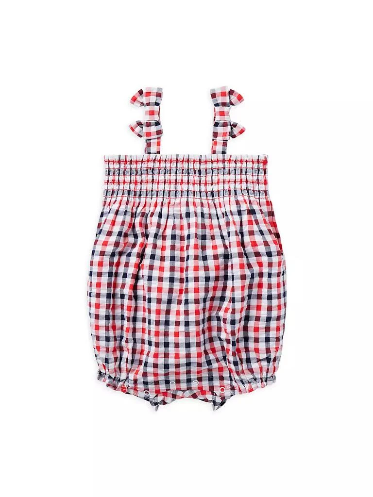 Janie and Jack Baby Girl's Bow Gingham Bubble Romper 1