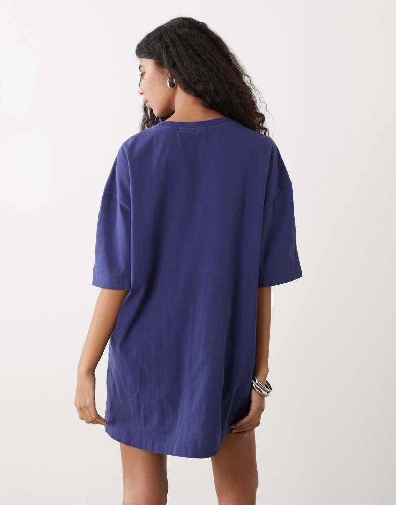 Weekday Weekday oversized t-shirt dress in dark blue 3