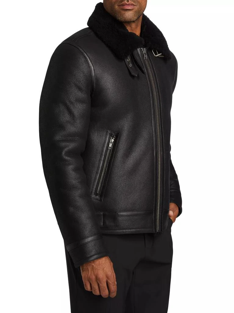 Saks Fifth Avenue COLLECTION Leather Aviator Jacket 4