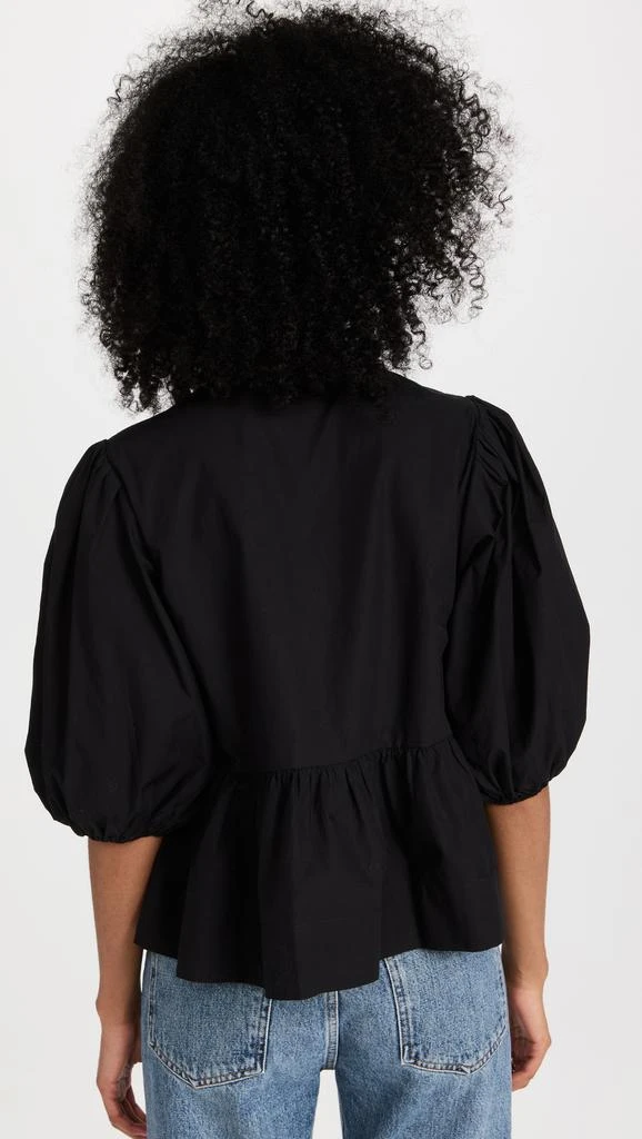 Ganni Cotton Poplin Peplum Blouse 2