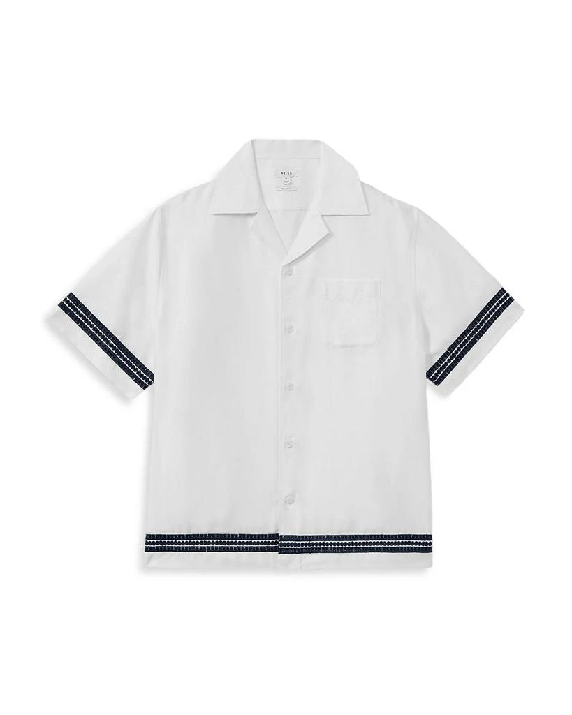 REISS Sharday Embroidered Regular Fit Camp Shirt 5