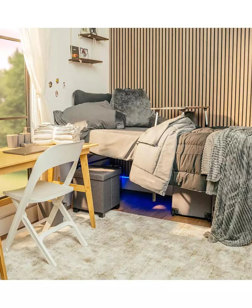 Clara Clark 44-Piece College Dorm Room Essentials Twin XL Bedding Comforter Set, Bed in a Bag Comforter Set, Black And Gray 3