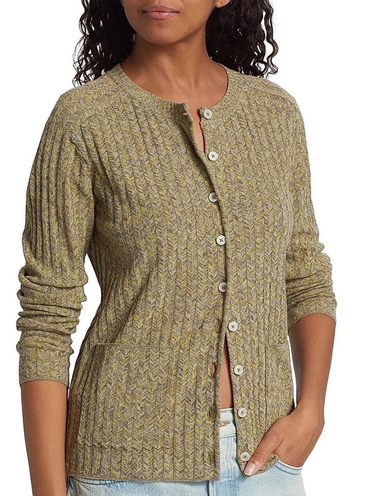 Re/Done Chevron Rib-Knit Cardigan 6