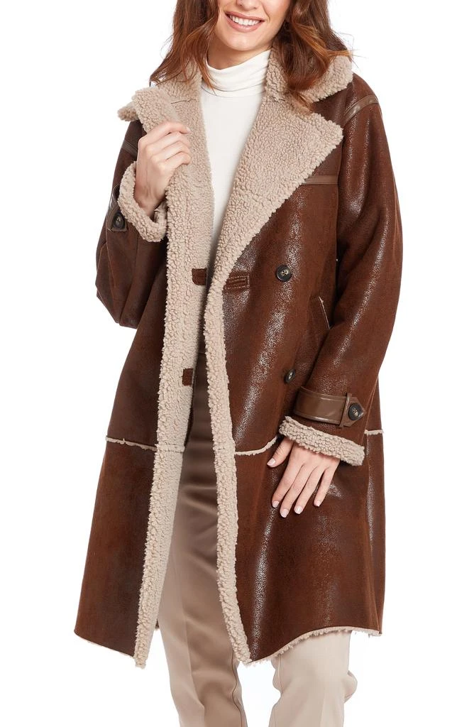 Frye Faux Shearling Lined Faux Leather Coat 6