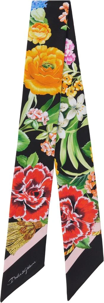 Dolce & Gabbana Multicolor Floral-Print Twill Head Scarf 1
