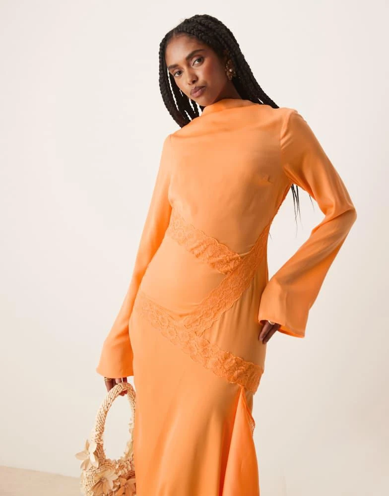 asos orange maxi dress ASOS DESIGN textured strappy maxi dress with open back in orange