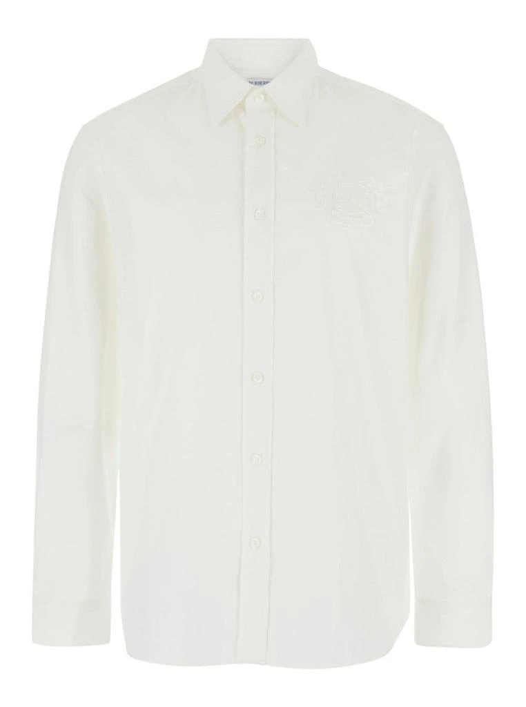 Burberry White Shirt With Classic Collar 1