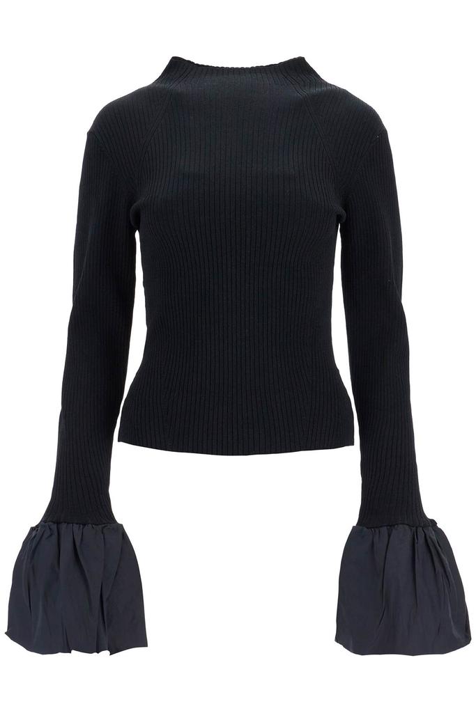 ROTATE Birger Christensen black high neck viscose top