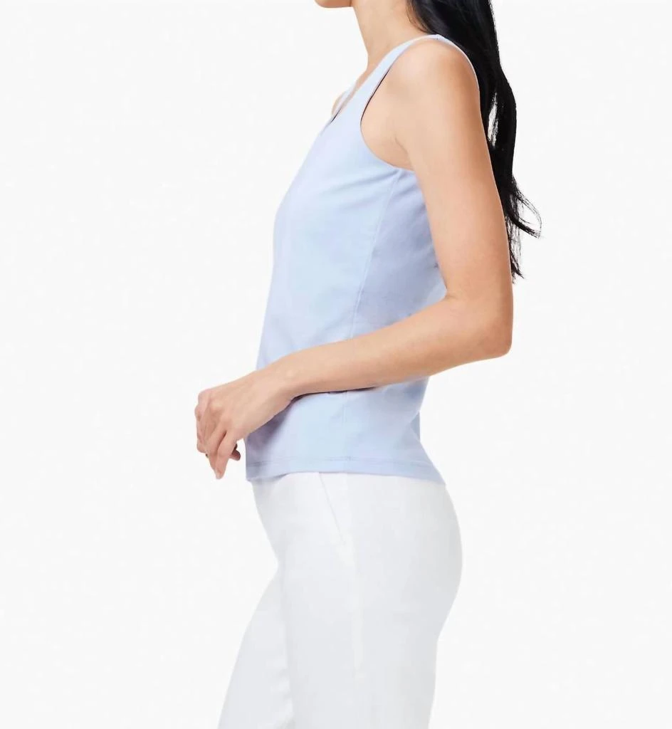 NIC+ZOE Shelf Bra Perfect Tank Top In Powder Blue 2
