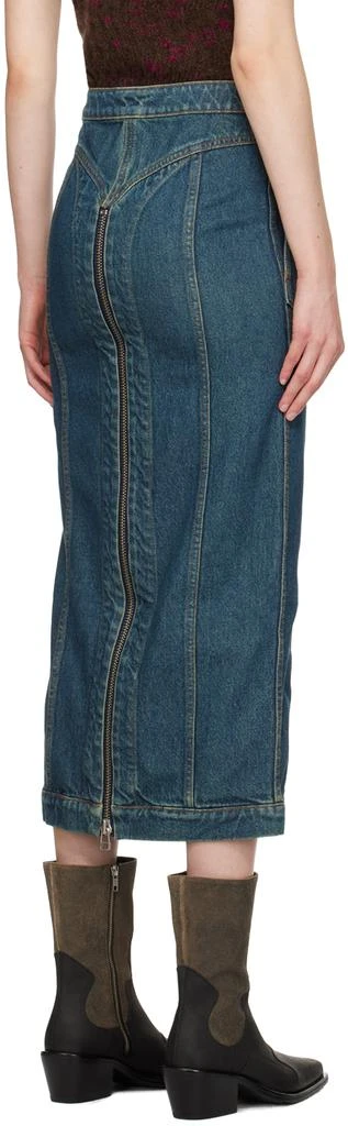 Eckhaus Latta Blue Zip Denim Midi Skirt 3