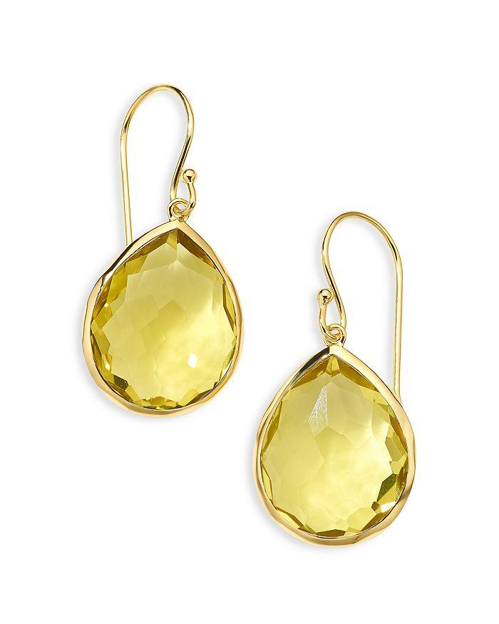 IPPOLITA 18K Yellow Gold Rock Candy® Green Gold Citrine Pear Drop Earrings
