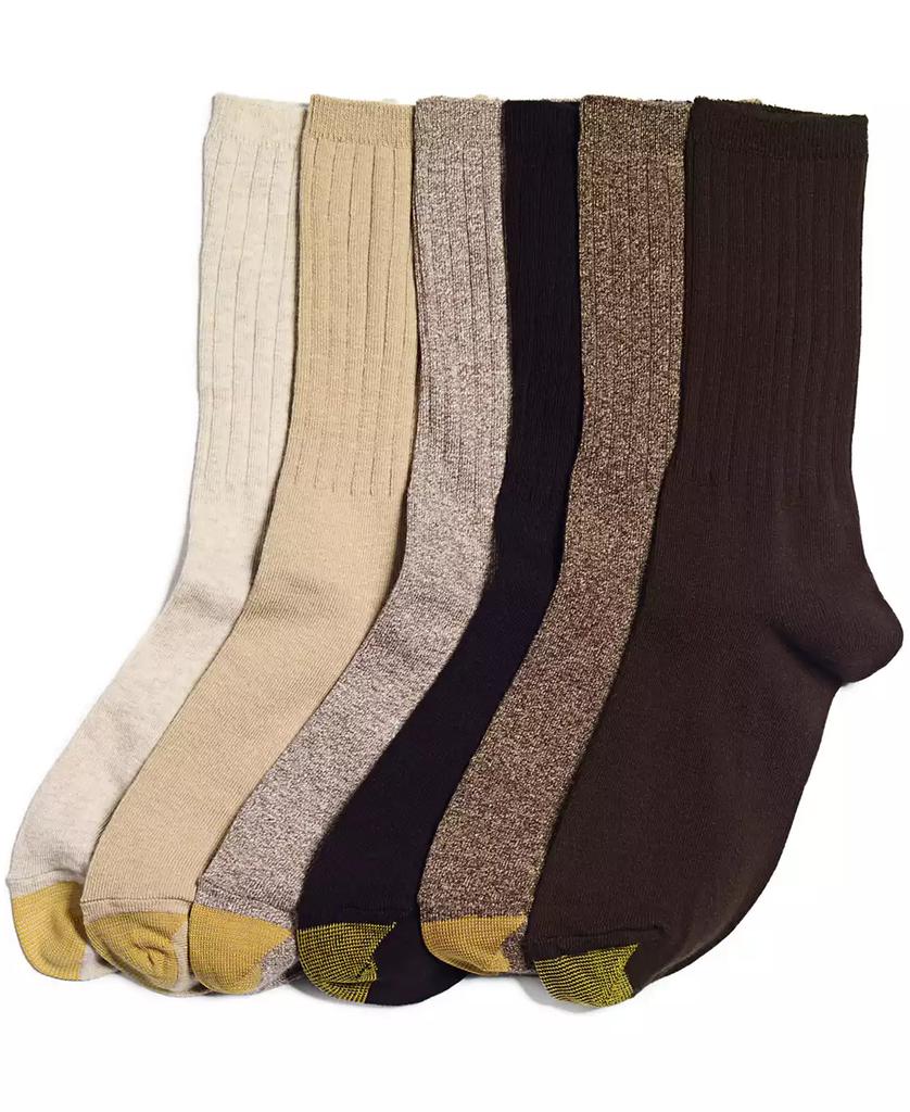 Gold Toe Women's 6-Pack Casual Ribbed Crew Socks