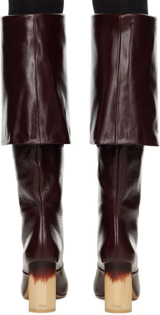 Chloé Burgundy Georgia Heeled Tall Boots 2