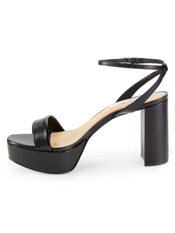 Saks Fifth Avenue Block Heel Ankle Strap Leather Platform Sandals 4
