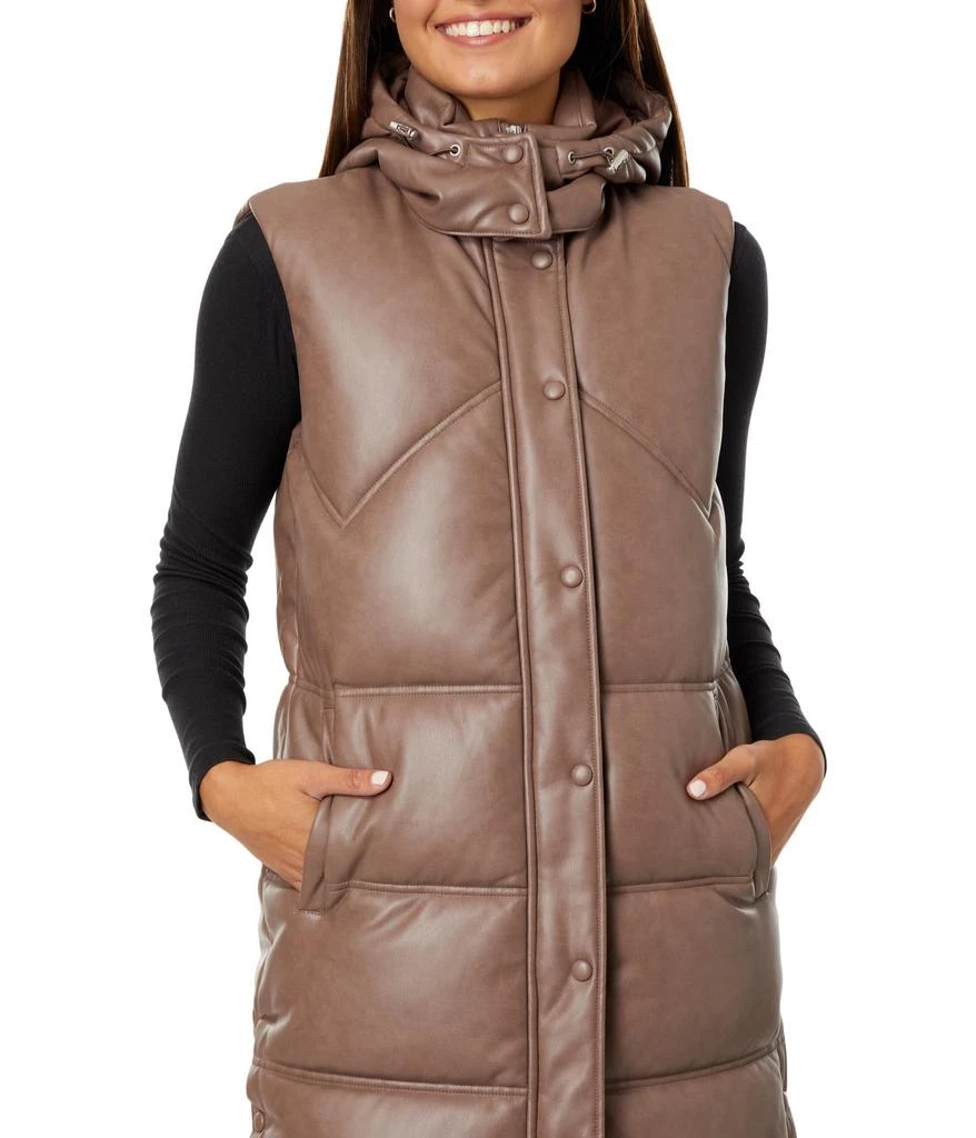 Avec Les Filles Faux Leather Puffer Vest 3