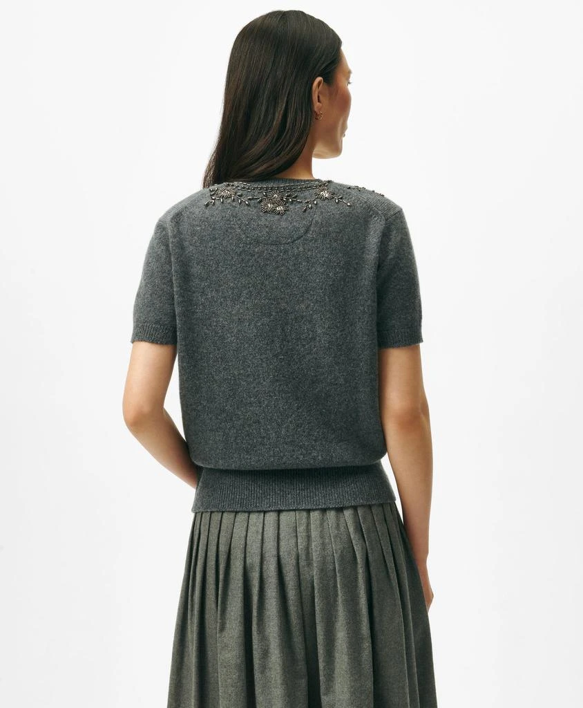 Brooks Brothers Embellished Twinset Short Sleeve-Shell in Merino Wool 4