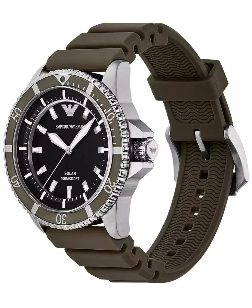 Emporio Armani Men's World Explorer Solar Green Silicone Strap Watch 42mm 2