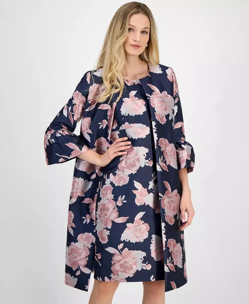 Kasper Women's Floral-Print Jacquard Topper Jacket 1