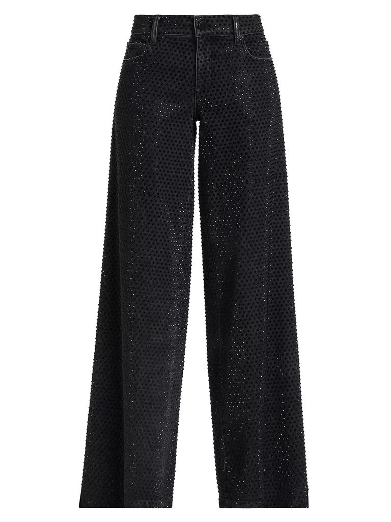Alice + Olivia Trish Crystal-Embellished Wide-Leg Jeans 1