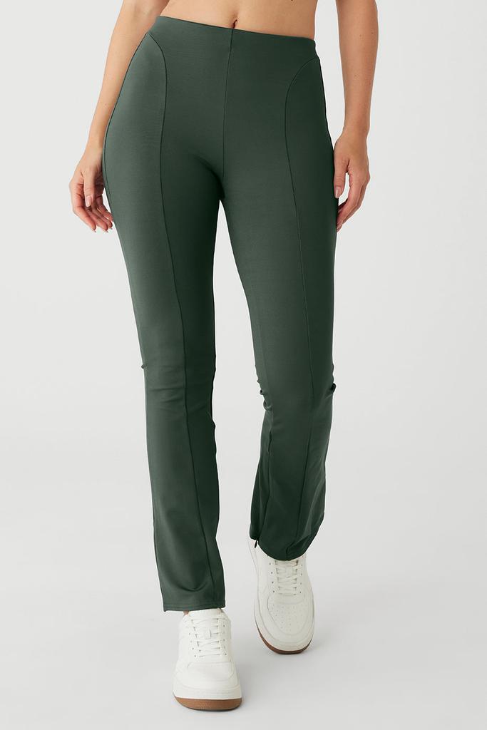 Alo Yoga High-Waist 7/8 Zip It Flare Legging - Dark Cactus