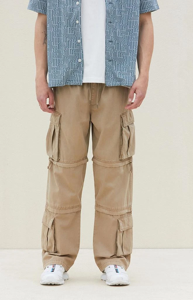 PacSun Tan Baggy Cargo Zip-Off Pants 2