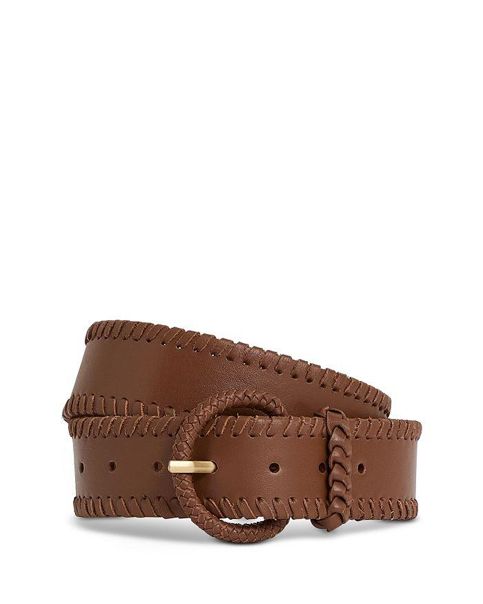REISS Women's Gia Whipstitch Leather Belt