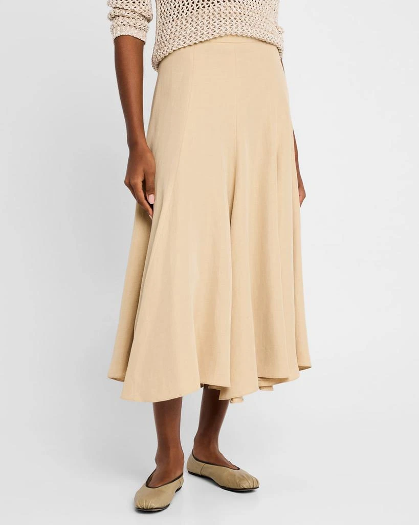 FABIANA FILIPPI Flared Viscose-Linen Midi Skirt 4