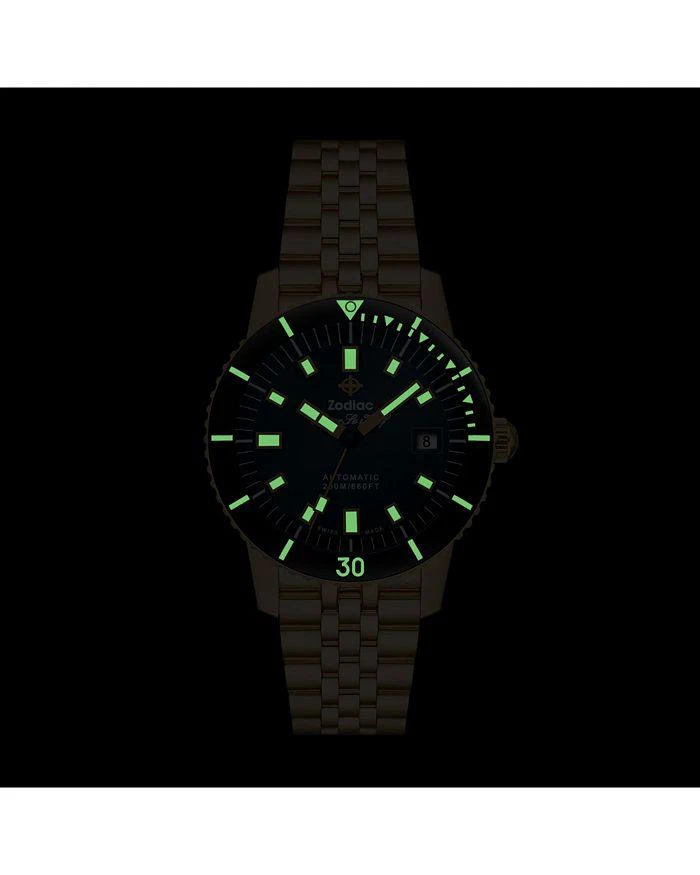 ZODIAC Compression Diver Automatic 18K Gold-Plated Watch, 40mm 6