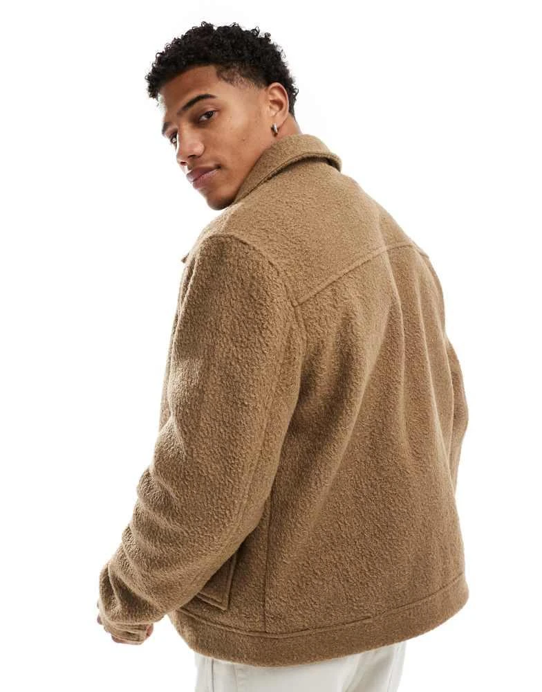 New Look New Look boucle jacket in camel 3
