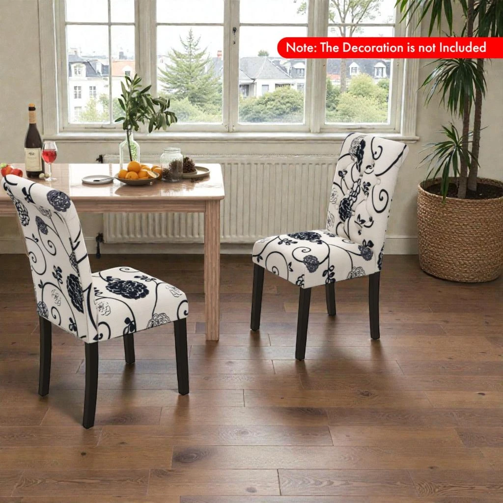 Hivvago 2-Piece Tufted Chairs with Adjustable Foot Pads for Stability 2