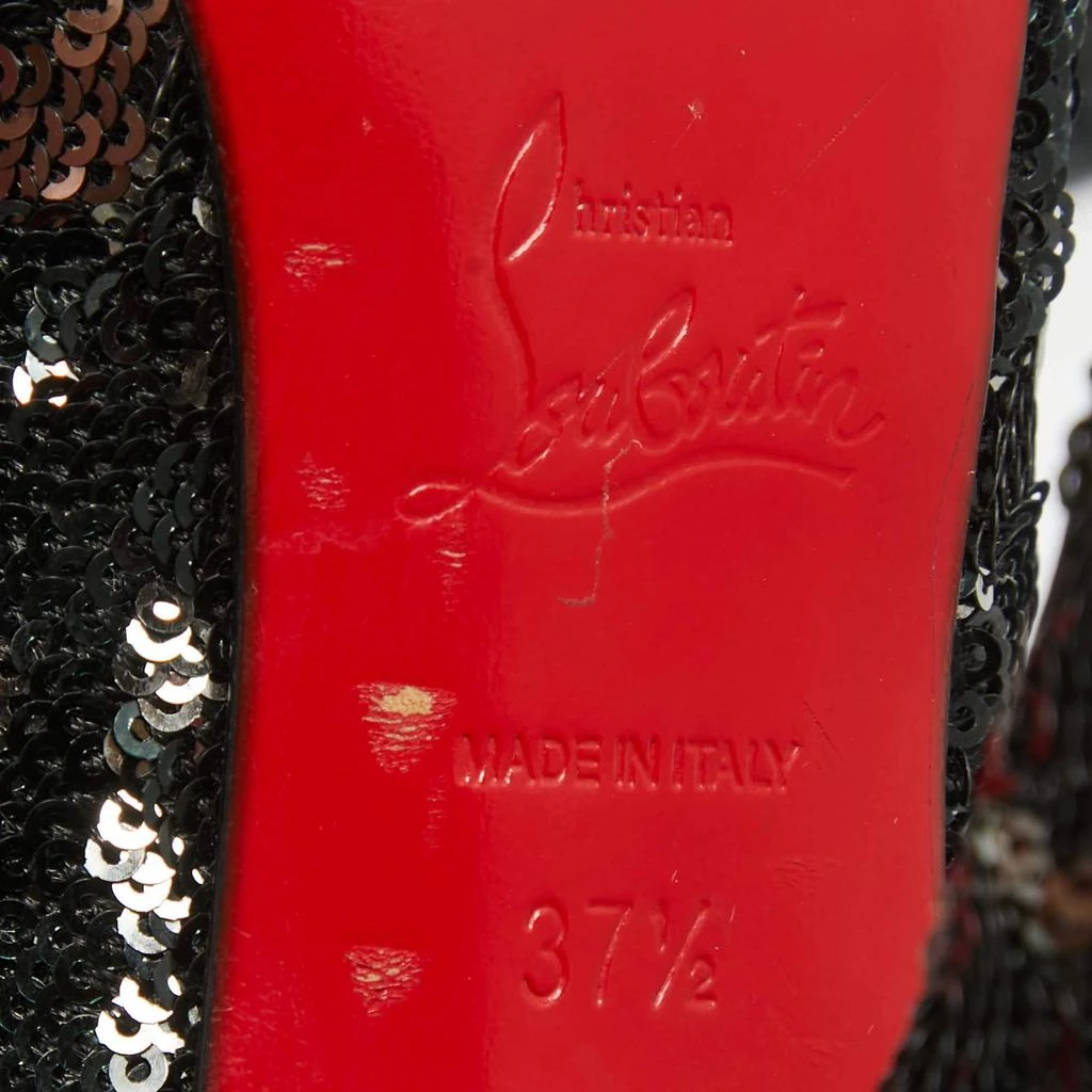 Christian Louboutin Christian Louboutin Black Sequins Louise 100 Thigh High Boots Size 37.5 8