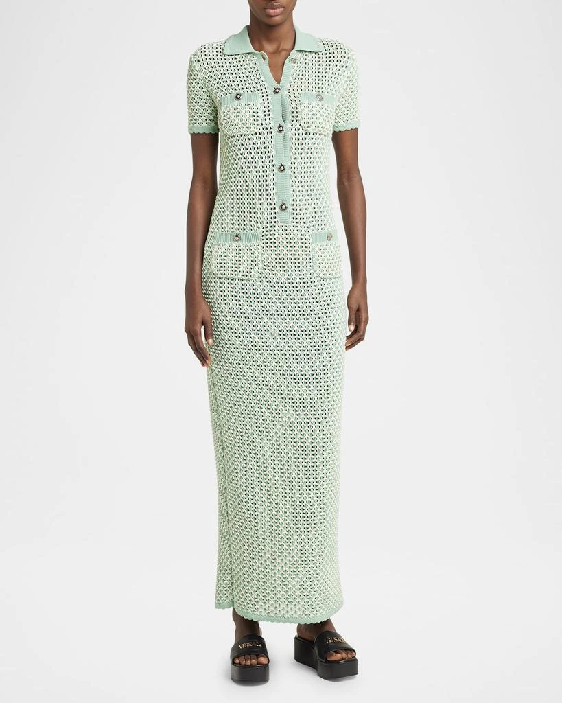 Versace Tag Platform Lambskin Leather Mules 3