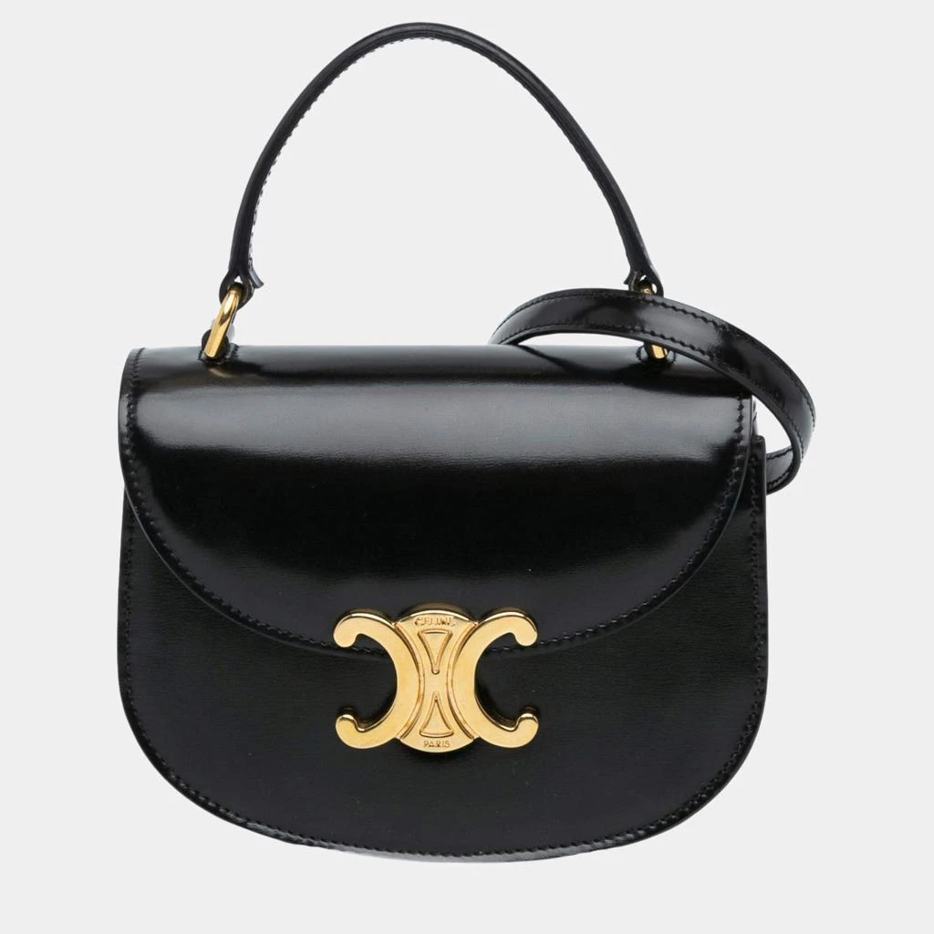 Celine   Celine Black Mini Shiny Calfskin Besace Clea Satchel 1