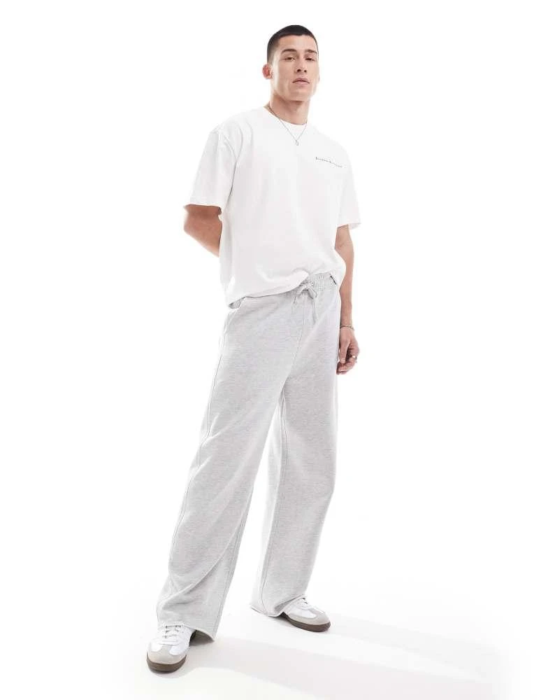 Weekday Weekday Astro wide leg joggers in grey melange 1